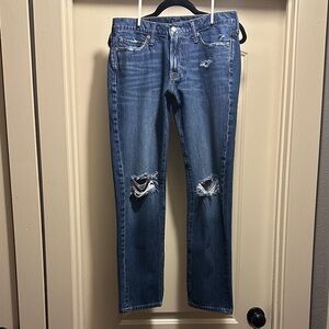 Abercrombie & Fitch Men's Slim Jeans - Distressed Blue, Stretch, size 29w30l